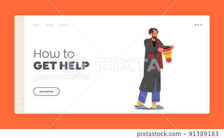 How to Get Help Landing Page Template. Homeless Adult Man Begging Money Holding Hat in Hands, Bagger Lost Work How to Get Help Landing Page Template. Homeless Adult Man Begging Money Holding Hat in Hands, Bagger Lost Work 91389183