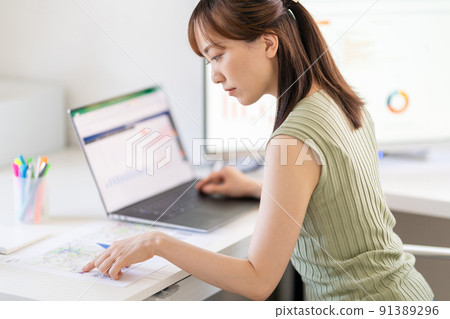 General affairs accounting office work sales office general office work staff spreadsheet graph 91389296