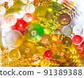 Cosmic abstract background. Abstract molecule sctructure. Water bubble 91389388