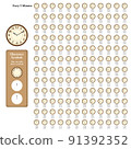 Clock antique 5 minute step symbol editable 91392352