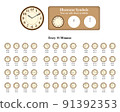 Clock antique 15 minute step symbol editable 91392353