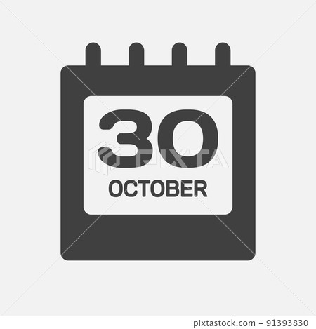 Icon page calendar day 30 October, template date 91393830