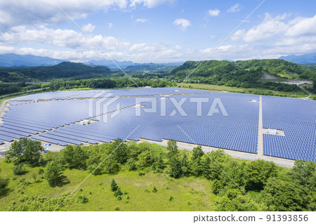 Mega solar (aerial photography) 91393856