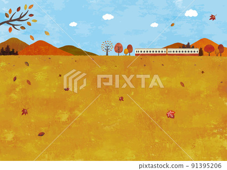 Autumn mountains, meadows and train views 91395206