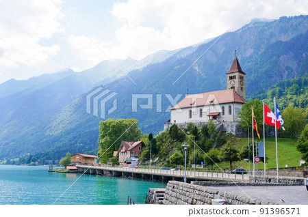 Church on the shores of Lake Brienz [Switzerland] 91396571