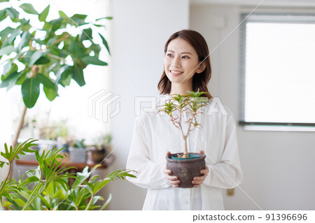 Houseplants and women Houseplants and women 91396696
