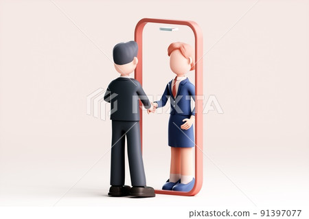 3D rendering of cartoon man and woman 3D rendering of cartoon man and woman 91397077