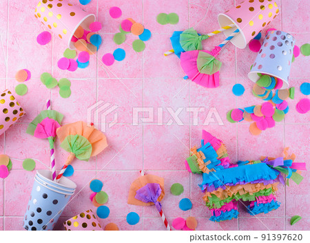 Traditional Mexican pinata in shape of donkey 91397620