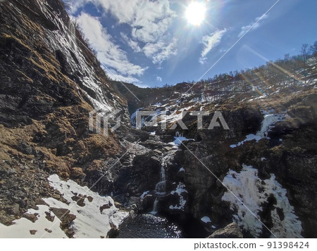 Kjosfossen Falls, Myrdal, Norway Kjosfossen Falls, Myrdal, Norway 91398424