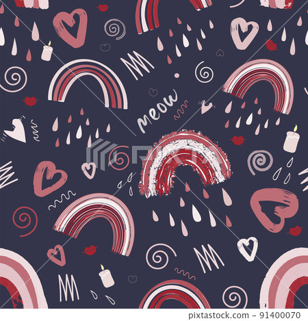 Cute rainbow pattern. pattern for Valentines Day 91400070