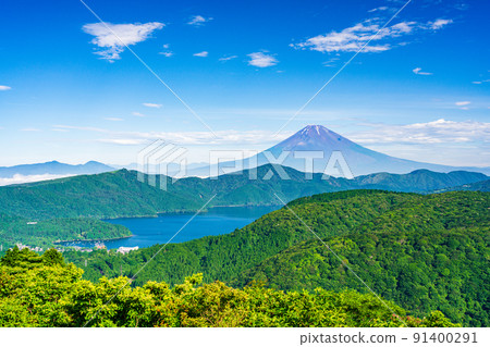 (Kanagawa Prefecture) Mt. Fuji seen from the Hakone Daikanzan Observatory after the end of the rainy season 91400291