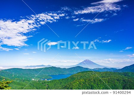 (Kanagawa Prefecture) Mt. Fuji seen from the Hakone Daikanzan Observatory after the end of the rainy season 91400294