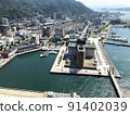 福岡懷舊港口城市門司港的鳥瞰圖 91402039