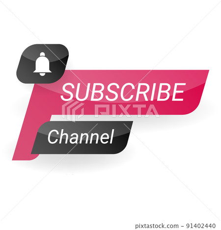 web banner subscribe channel lower third red 91402440