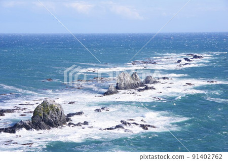 北海道奈良海岬的礁石 91402762