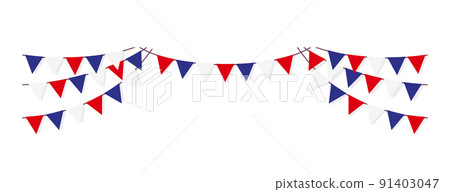 設計材料/三角旗花環矢量圖（三色，法國） 91403047