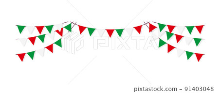 設計材料/三角旗花環矢量圖（意大利） 91403048