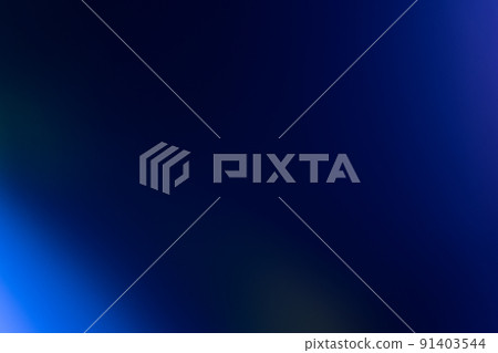 Blur light overlay. Bokeh neon glow. Cyber radiance. Defocused navy blue color gradient LED flare on dark futuristic abstract copy space background. 91403544