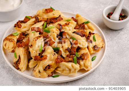 Dumplings, filled with mashed potatoes. Dumplings, filled with mashed potatoes. 91403905