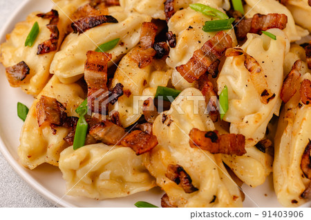 Dumplings, filled with mashed potatoes. Dumplings, filled with mashed potatoes. 91403906