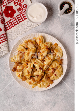 Dumplings, filled with mashed potatoes. Dumplings, filled with mashed potatoes. 91403909