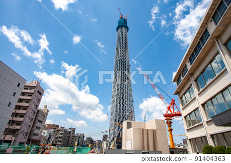 東京天空樹正在建設中 東京天空樹正在建設中 91404363