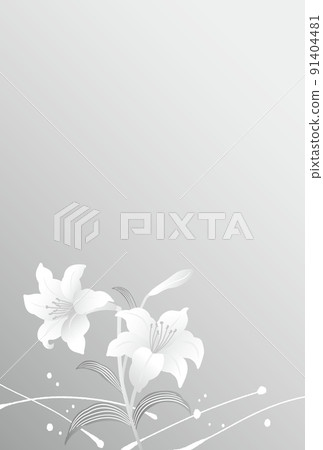 哀悼明信片模板背景百合花 91404481