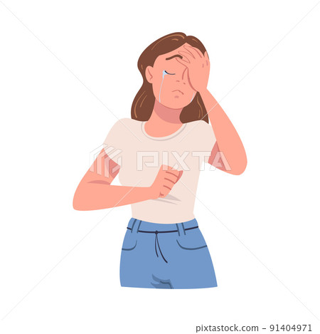 Crying Woman Character Weeping and Sobbing from Sorrow and Grief Feeling Sad and Upset Vector Illustration Crying Woman Character Weeping and Sobbing from Sorrow and Grief Feeling Sad and Upset Vector Illustration 91404971