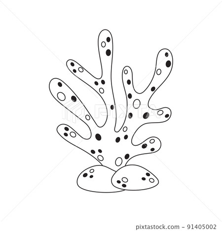 cute coral in silhouette isolated on white 91405002
