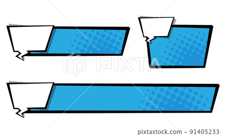 With a square balloon wipe frame, American comic style telop base, yellow 91405233