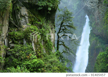 Pailon del Diablo Waterfall, Ecuadorian Andes, Ecuador Pailon del Diablo Waterfall, Ecuadorian Andes, Ecuador 91405457