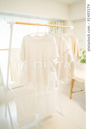 Housework / Laundry Room-dried laundry during the rainy season 91405574
