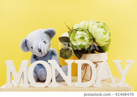hello monday wooden letter alphabet on wooden background hello monday wooden letter alphabet on wooden background 91406470
