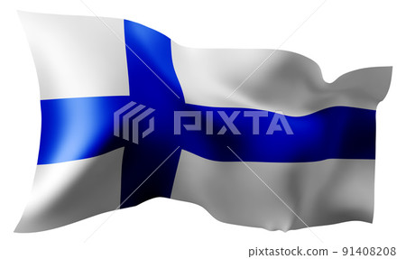 Flag of Finland waving in the wind. 91408208