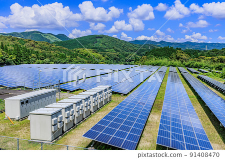Solar panels and substation equipment Solar panels and substation equipment 91408470