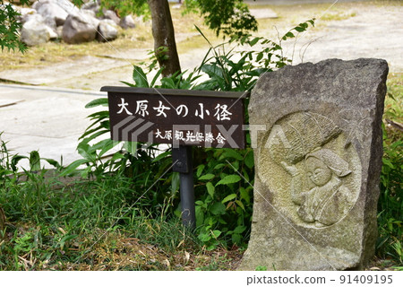 Kyoto City Oharame's Path (Flower Road) and Oharame Stone Statue 91409195