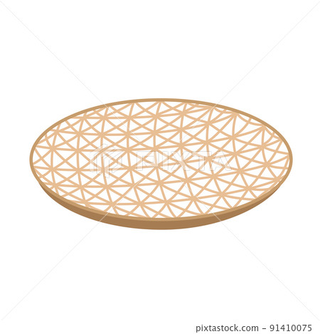 Bamboo colander. A colander on which food is... - Stock Illustration ...