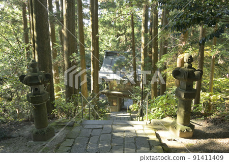 A stone staircase leading to the main shrine of Torinokosansho Shrine, located on the prefectural border between Tochigi and Ibaraki prefectures. A stone staircase leading to the main shrine of Torinokosansho Shrine, located on the prefectural border between Tochigi and Ibaraki prefectures. 91411409