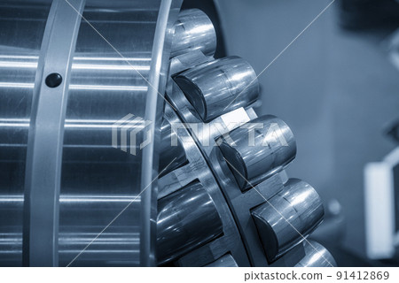 Close up scene of the reassembly rolling bearing parts. 91412869
