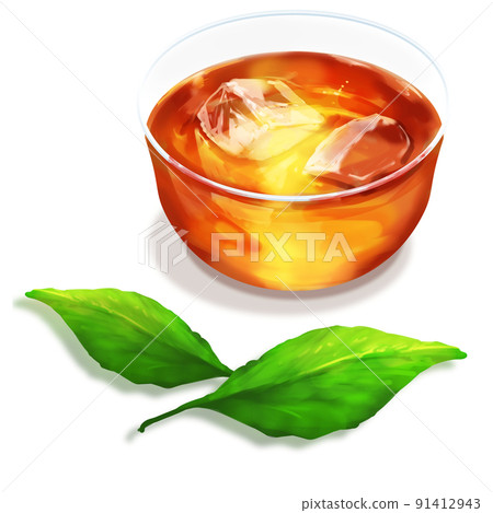 烏龍茶和葉子 91412943