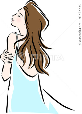 A woman who refreshes in the sun 91413630