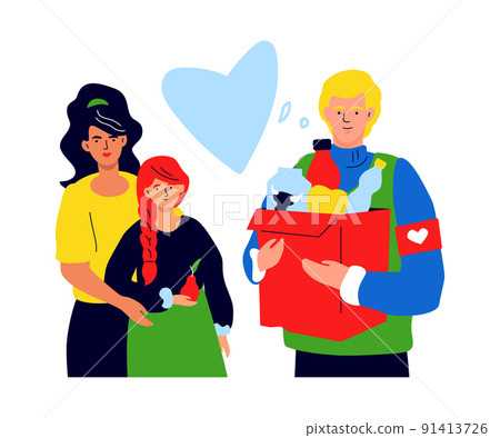 Humanitarian aid - modern colorful flat design style illustration Humanitarian aid - modern colorful flat design style illustration 91413726