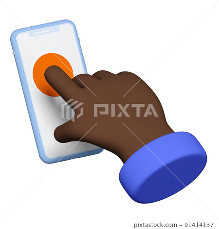 Touch mobile screen - modern realistic colorful 3d icon Touch mobile screen - modern realistic colorful 3d icon 91414137