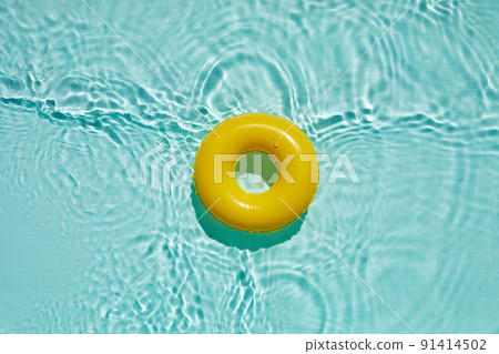 Swimming pool top view background. Water ring in water Swimming pool top view background. Water ring in water 91414502
