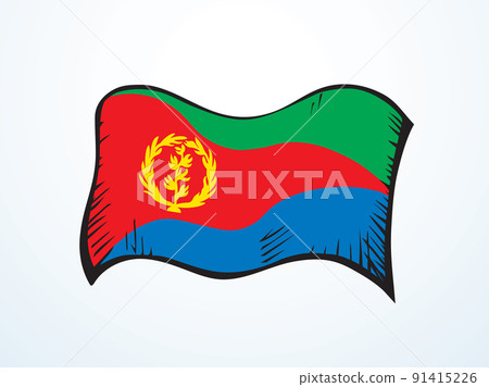 Flag of Eritrea. Vector drawing icon Flag of Eritrea. Vector drawing icon 91415226