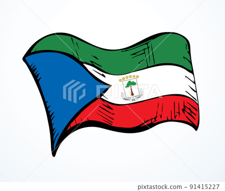 Flag of Equatorial Guinea. Vector drawing icon Flag of Equatorial Guinea. Vector drawing icon 91415227