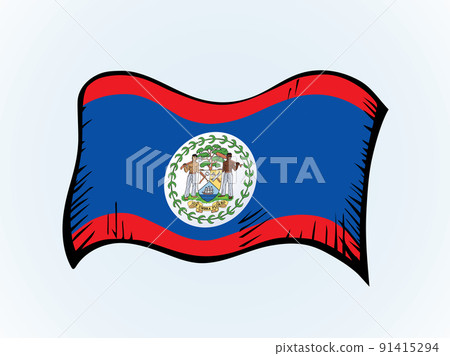Flag of Belize. Vector drawing sign 91415294