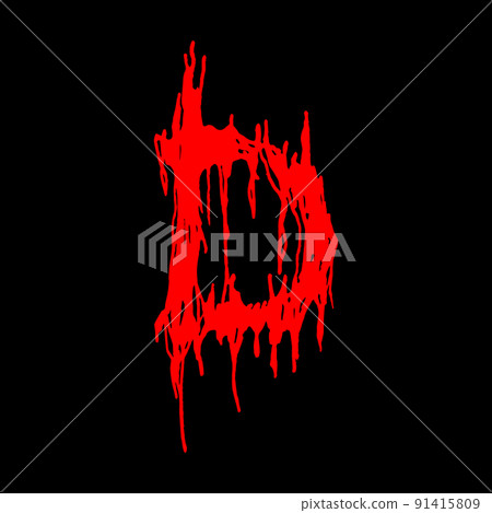 Metal music band's font.Red letter with smudges on black background. Metal music band's font.Red letter with smudges on black background. 91415809