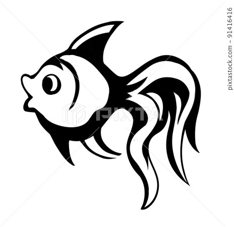 Golden fish. Vector drawing icon Golden fish. Vector drawing icon 91416416