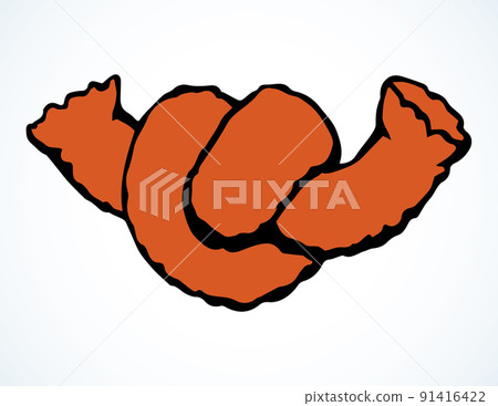 The lace is tied to a knot. Vector drawing 91416422